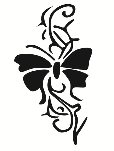 Nep tattoo voorbeeld Vlinder tribal 2. Vlinder tribal 2