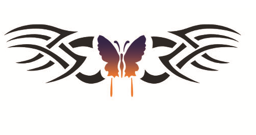 Nep tattoo voorbeeld Vlinder tribal. Vlinder tribal