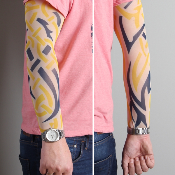 Tattoo Sleeve 27 - Tribal Blauw Geel