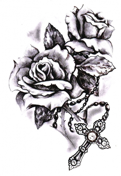 Cross with rose