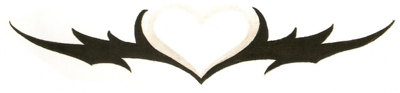 Fading Heart Onderrug Tattoo