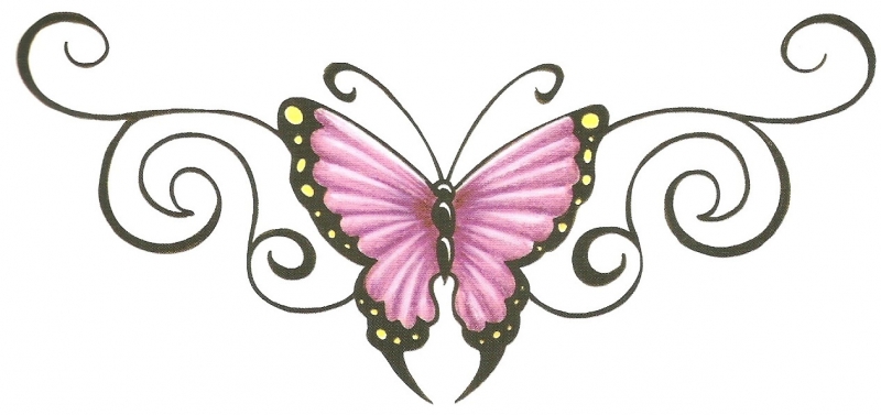 Onderrug Tattoo Butterfly