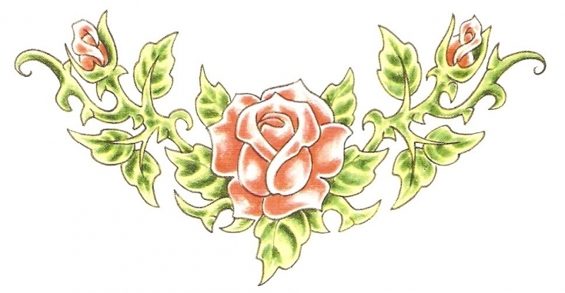 Rose Garden Lower Back Tattoo