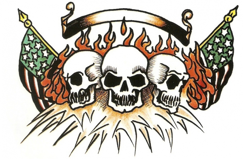 Skulls met Amerikaanse Vlag