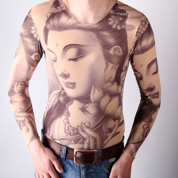 Tattoo T-shirt lange mouw Buddha