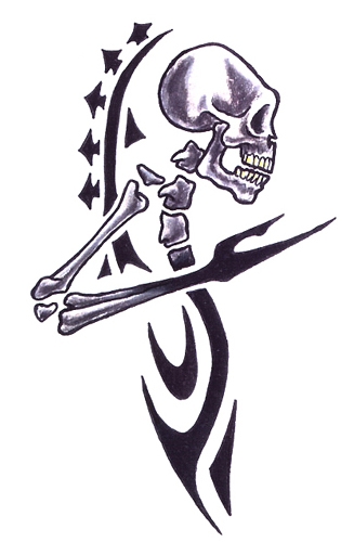 Skull Zijkant Tribal