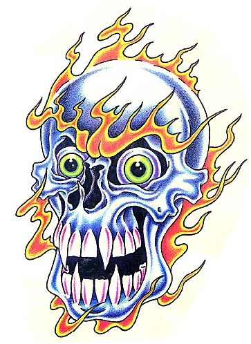 Skull on fire