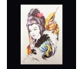  XL Tattoos Kleur tattoo voorbeeld Vrouw 084 Geisha met Slang