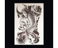  XL Tattoos Dieren zwart/wit tattoo voorbeeld Dieren 090 Koi Karper met Lotusbloem