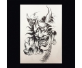  XL Tattoos Zwartwit tattoo voorbeeld Boosaardig 091 Devil Grijstinten