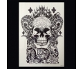  XL Tattoos Zwartwit tattoo voorbeeld Boosaardig 128 Skull met Horens