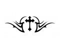  Tribals (8 x 10 cm) tattoo voorbeeld Tribal-kruis 8-1