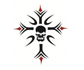  Skulls Zwartwit tattoo voorbeeld Kruis doodshoofd