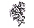  Roos tattoo voorbeeld Cross with rose
