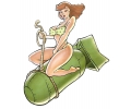  Pin-ups / Naakt (18+) tattoo voorbeeld Dame op Bom