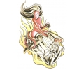  Motor / Biker tattoo voorbeeld Dame op Motorblok