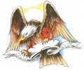  Adelaars tattoo voorbeeld Fireclaw Eagle met Banner