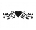  Liefde (8 x 10 cm) tattoo voorbeeld Hartje met Blaadjes