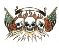  USA & Redneck Tattoos tattoo voorbeeld Skulls met Amerikaanse Vlag