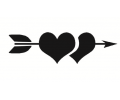  Liefde (8 x 10 cm) tattoo voorbeeld Hartjes pijl