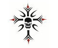  Overig (8 x 10 cm) tattoo voorbeeld Kruis skull spray