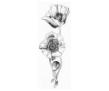  Nieuw!!! Plaktattoos tattoo voorbeeld Bloemen grijs 2