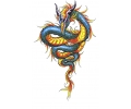  Draken tattoo voorbeeld Draak Blauw met Geel