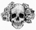  Douwe Bob tattoo voorbeeld Skull and rose