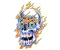  Skulls Kleur tattoo voorbeeld Skull on fire