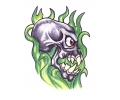  Skulls Kleur tattoo voorbeeld Skull Groen