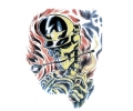  Skulls Kleur tattoo voorbeeld Skull met Pet
