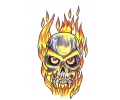  Skulls Kleur tattoo voorbeeld Skull Vlammen
