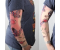  Tattoo sleeves armen tattoo voorbeeld Sleeve 23 Vlinders Roze