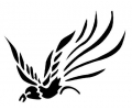  Dieren (8 x 10 cm) tattoo voorbeeld Vogel met grote veren