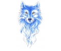  Roofdieren tattoo voorbeeld Wolf Blauw